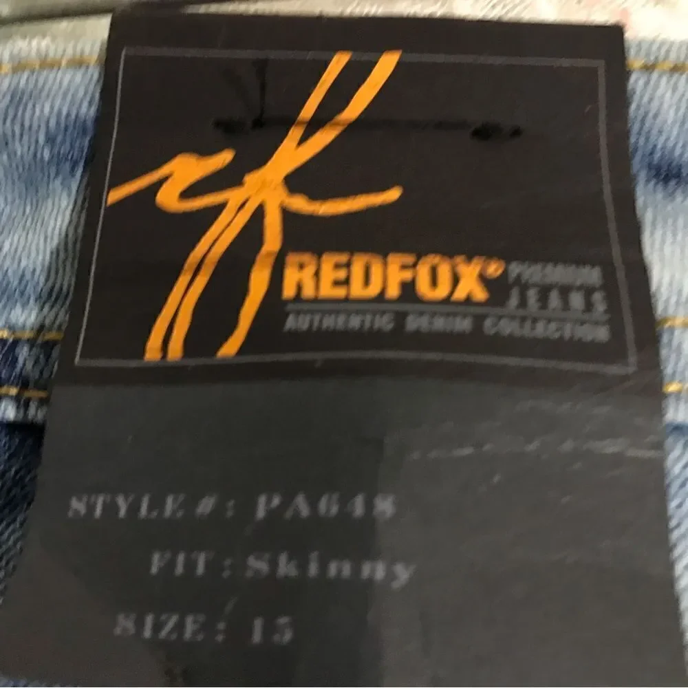 REDFOX JEANS NWT Paint Splatter Skinny Style Size 13